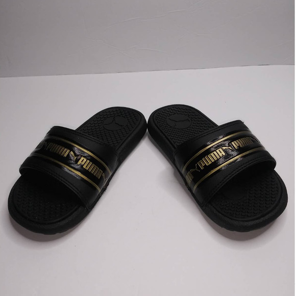Puma Slide Sandals Boys & Girls Black Siz 11 - Picture 2 of 5
